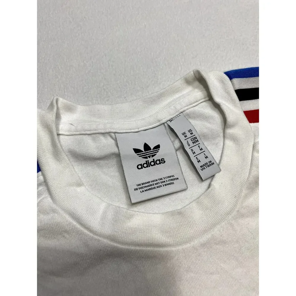 Adidas Originals Tricolor Trefoil Graphic T-Shirt White Men's Size Medium